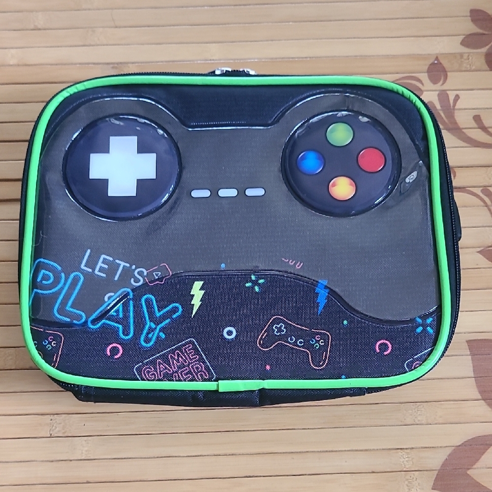 Kids Gamer Controller Lunch Box - Black and Green